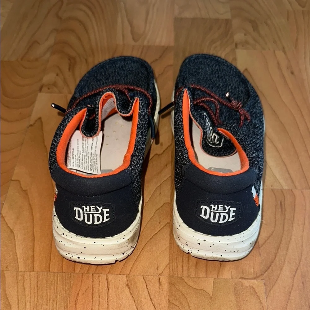 Hey Dude Black and Orange Sneakers with Canvas Upper - Picture 3 of 5